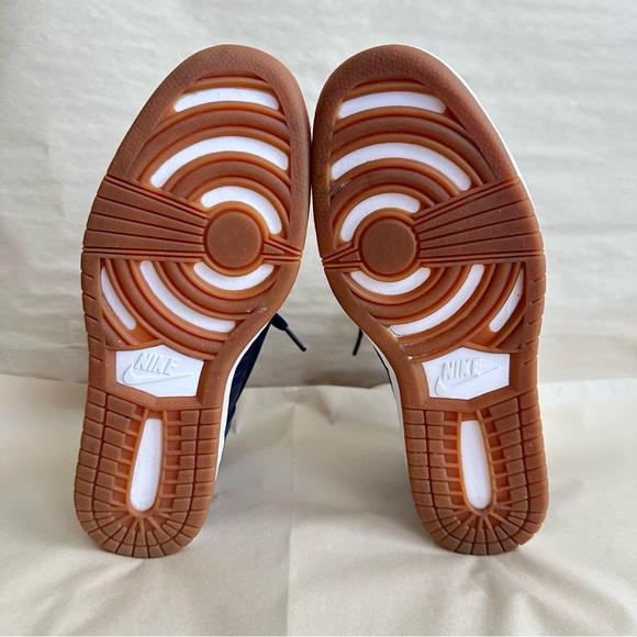 Nike Dunk Sky Hi Joli Navy Blue Shoes Sandal Wedge Women 8A Cut Out Sneaker Heel - Picture 7 of 8